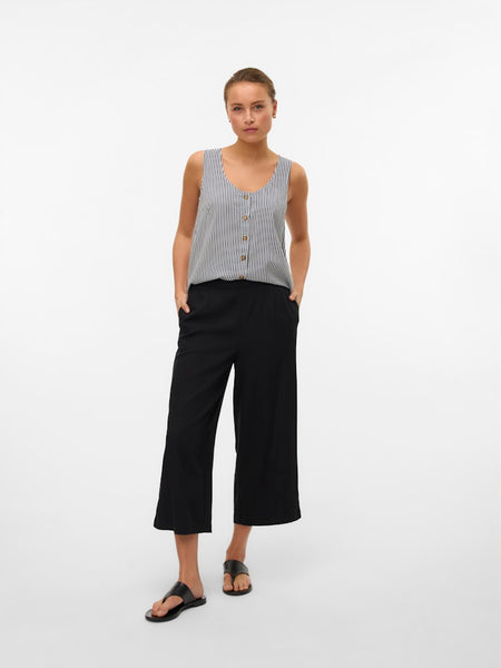 VERO MODA Linen Blend Culottes in Black