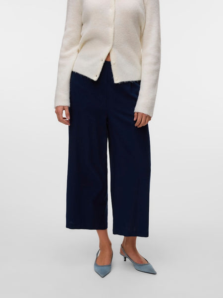 VERO MODA Linen Blend Culottes in Navy