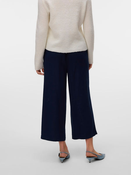 VERO MODA Linen Blend Culottes in Navy