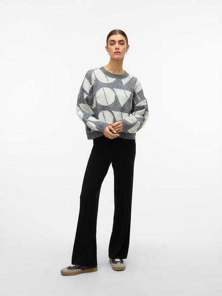 VERO MODA Knitted "Love" Jumper in Grey