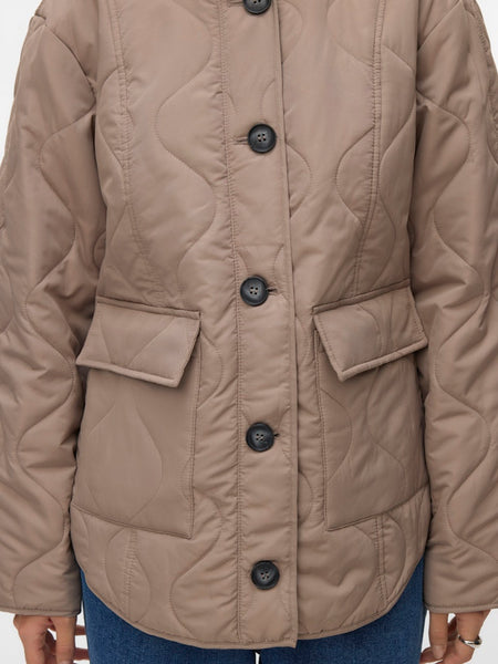 VERO MODA Quilted Jacket in Taupe