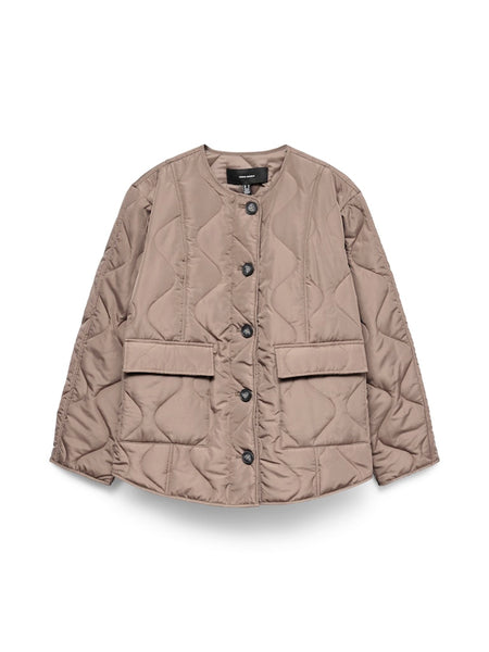 VERO MODA Quilted Jacket in Taupe