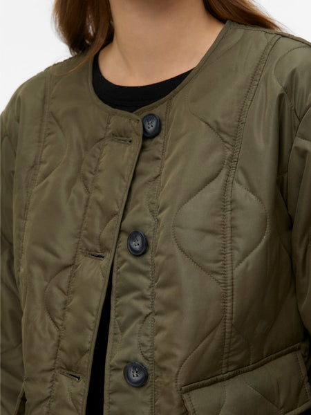 VERO MODA Quilted Jacket in Olive