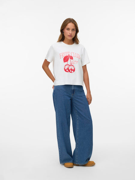 VERO MODA Printed "Fruit Club" T-Shirt in White