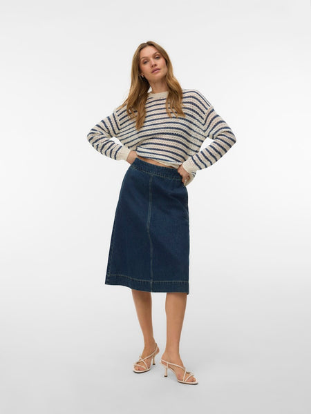 VERO MODA Striped Knit Jumper in Cream