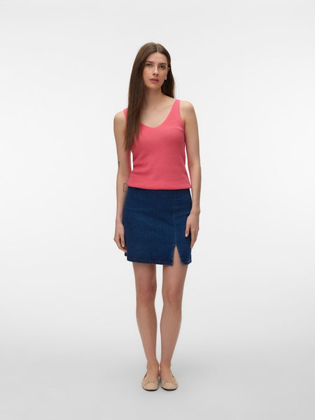 VERO MODA Sleeveless V-Neck Top in Coral