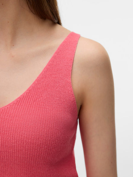 VERO MODA Sleeveless V-Neck Top in Coral