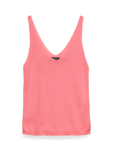 VERO MODA Sleeveless V-Neck Top in Coral