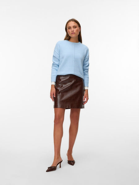 VERO MODA Seam Detail Knit Jumper in Blue