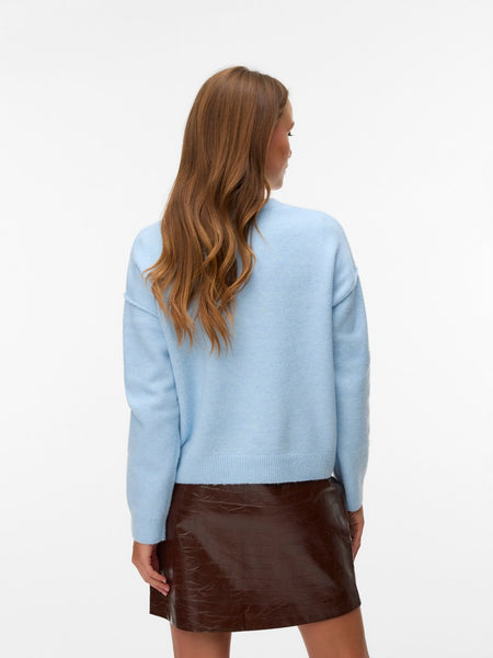 VERO MODA Seam Detail Knit Jumper in Blue
