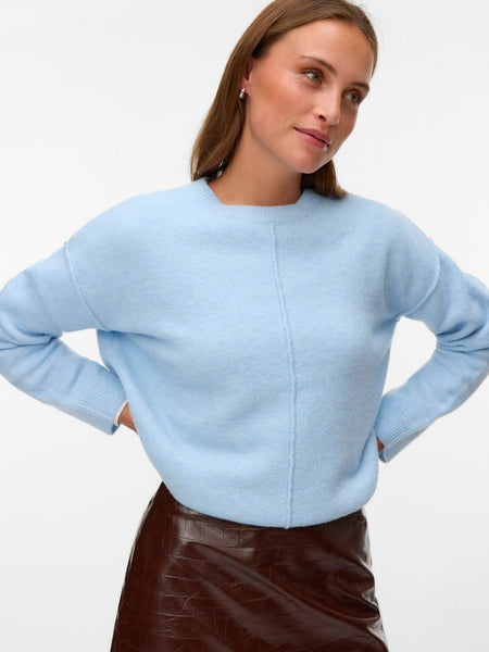 VERO MODA Seam Detail Knit Jumper in Blue