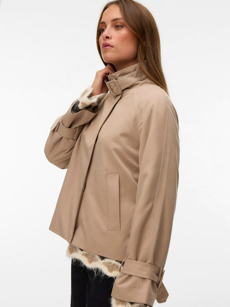 VERO MODA Short Trench Jacket in Beige