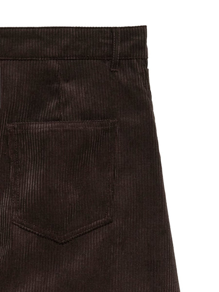 VERO MODA Corduroy Barrel Trousers in Chocolate