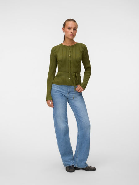 VERO MODA Tie Detail Cardigan in Green
