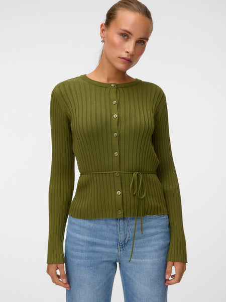 VERO MODA Tie Detail Cardigan in Green