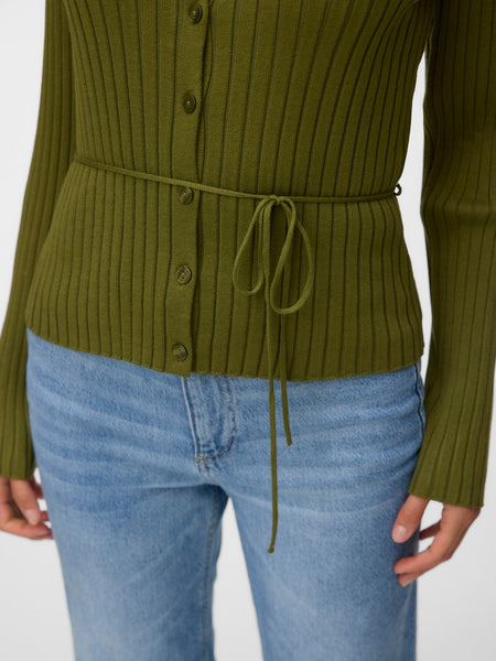 VERO MODA Tie Detail Cardigan in Green