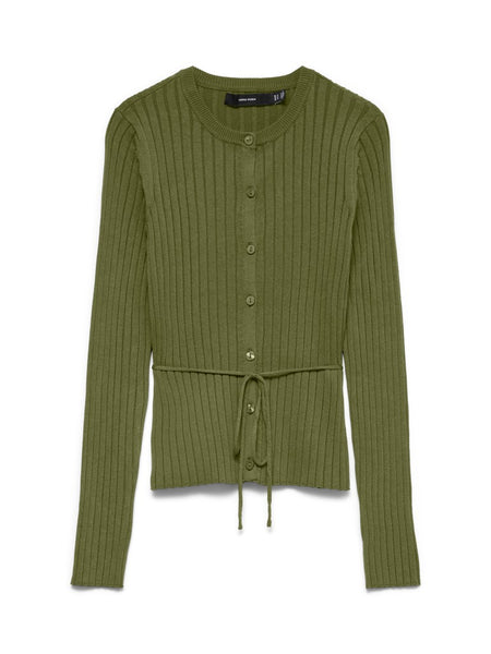 VERO MODA Tie Detail Cardigan in Green