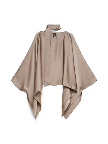 VERO MODA Satin Look Cape in Taupe