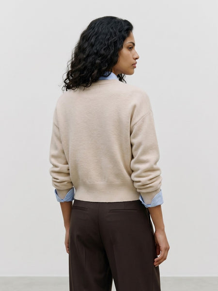 VERO MODA Round Neck Knit Jumper in Cream