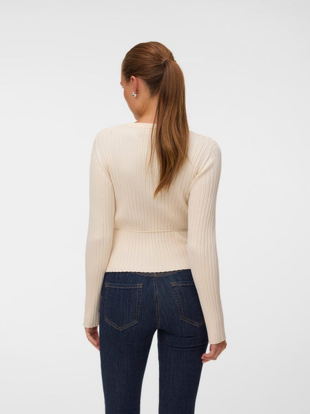 VERO MODA Tie Detail Cardigan in Cream