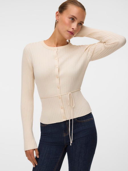 VERO MODA Tie Detail Cardigan in Cream