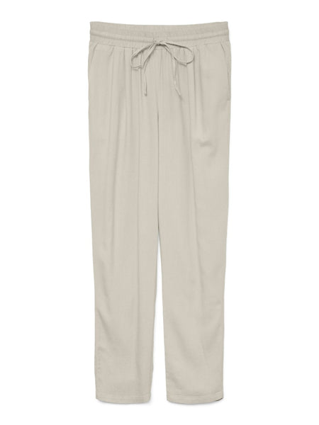 Vero Moda Straight Leg Linen Blend Trousers in Beige