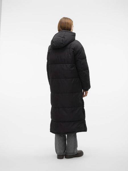 Vero Moda Long Padded Coat With Hood in Black