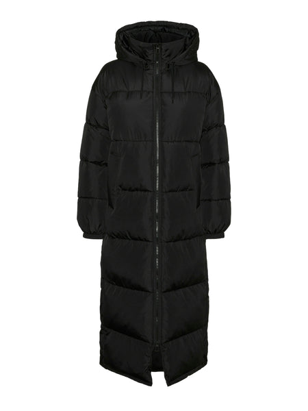 Vero Moda Long Padded Coat With Hood in Black