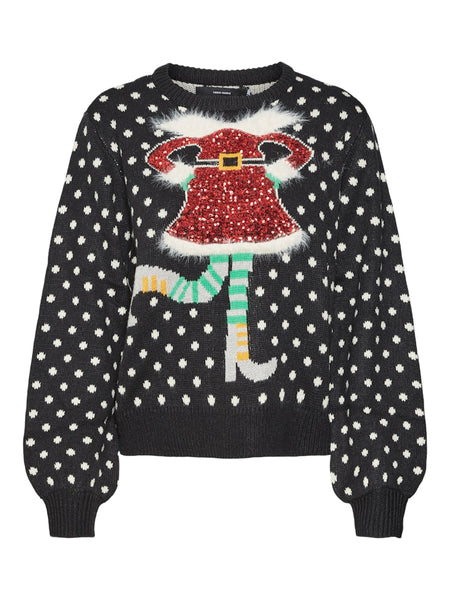 Vero Moda Elf Christmas Jumper in Black