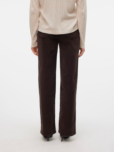 VERO MODA Wide Leg Cord Trousers in Brown