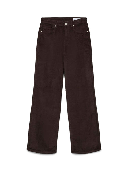 VERO MODA Wide Leg Cord Trousers in Brown