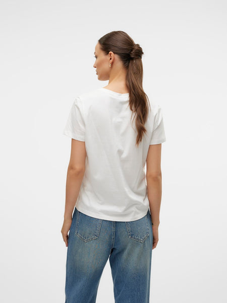 Vero Moda "Au Revoir" Printed T-Shirt in White