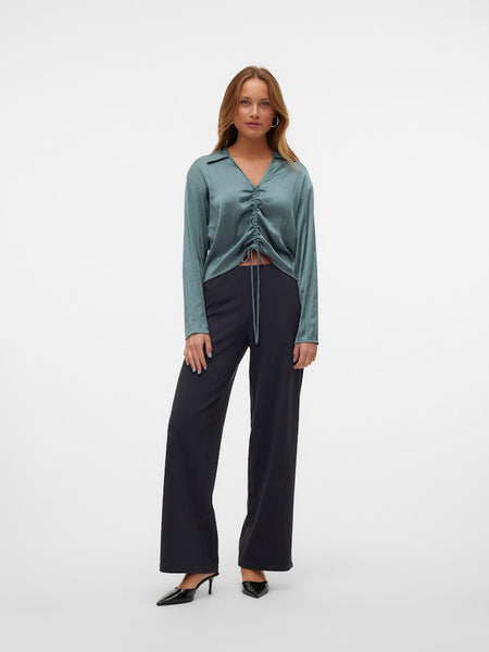 VERO MODA Wide Leg Trousers in Grey