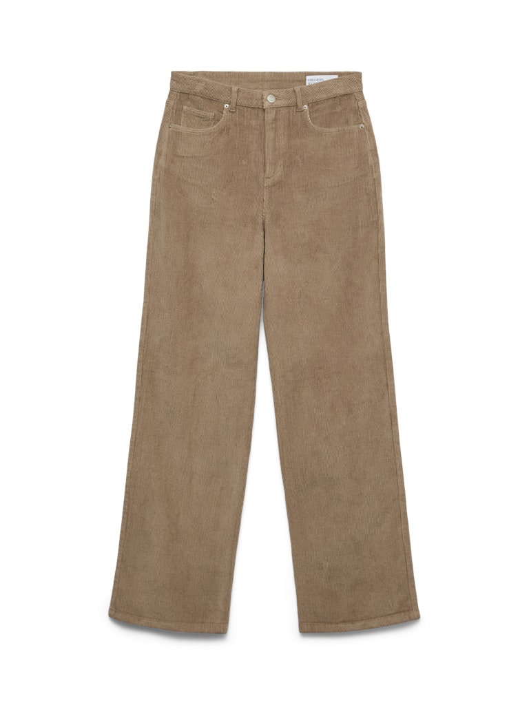 VERO MODA Wide Leg Cord Trousers in Tan