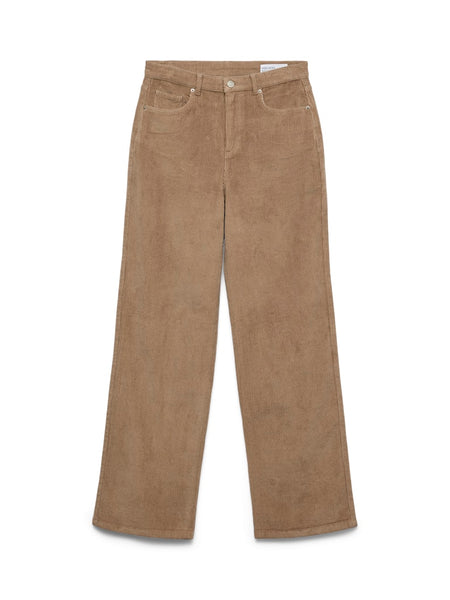 VERO MODA Wide Leg Cord Trousers in Tan