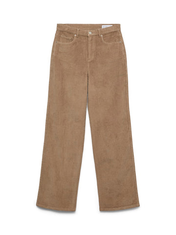 VERO MODA Wide Leg Cord Trousers in Tan