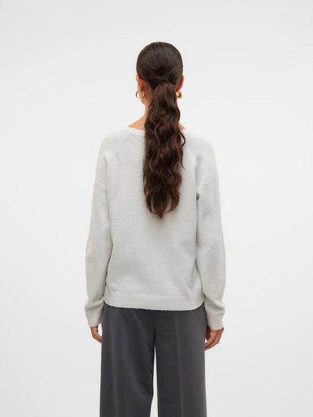 VERO MODA Knitted O-Neck Glitter Jumper in White