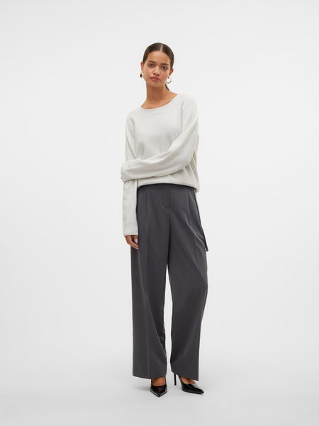 VERO MODA Knitted O-Neck Glitter Jumper in White