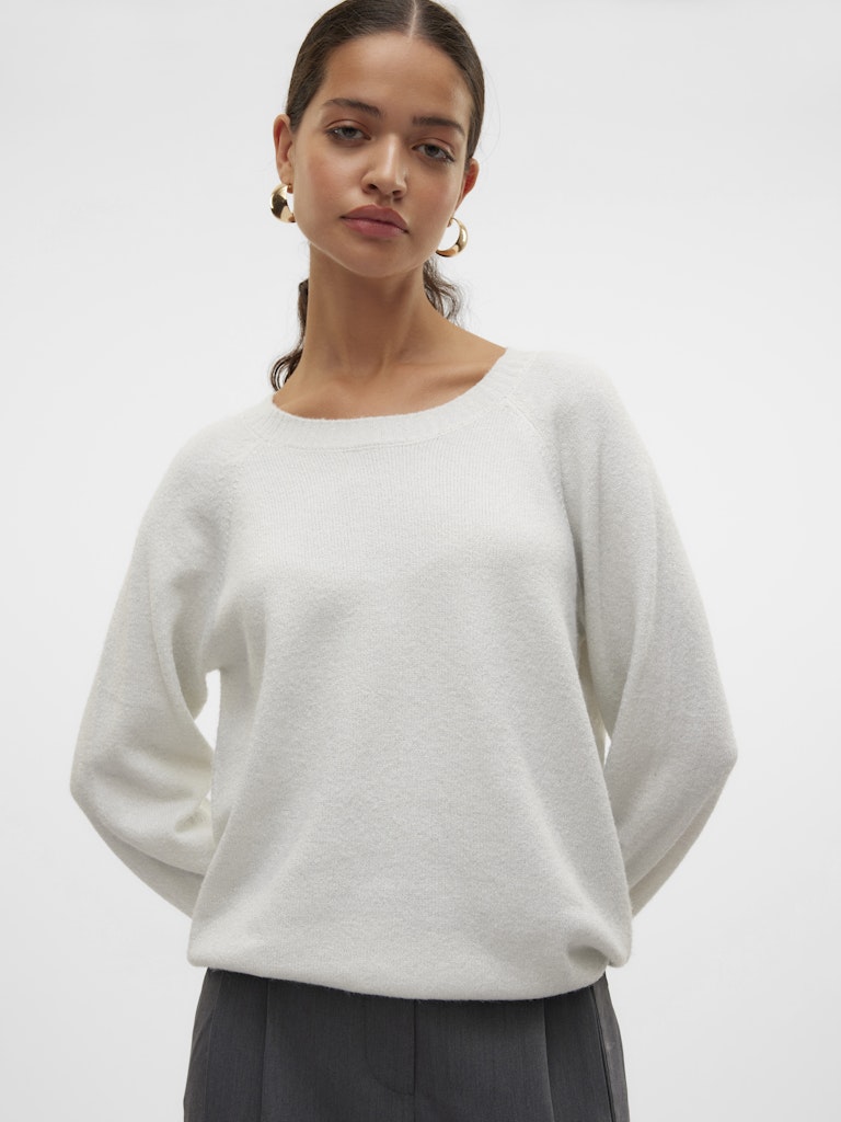 VERO MODA Knitted O-Neck Glitter Jumper in White