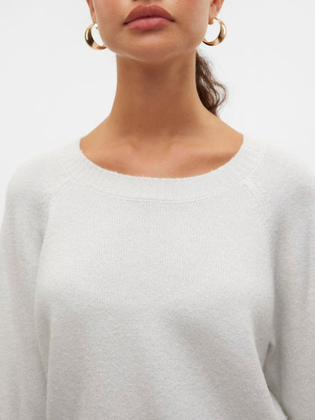 VERO MODA Knitted O-Neck Glitter Jumper in White