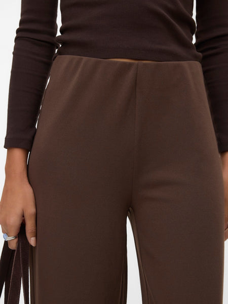 VERO MODA Wide Leg Trousers in Chocolate