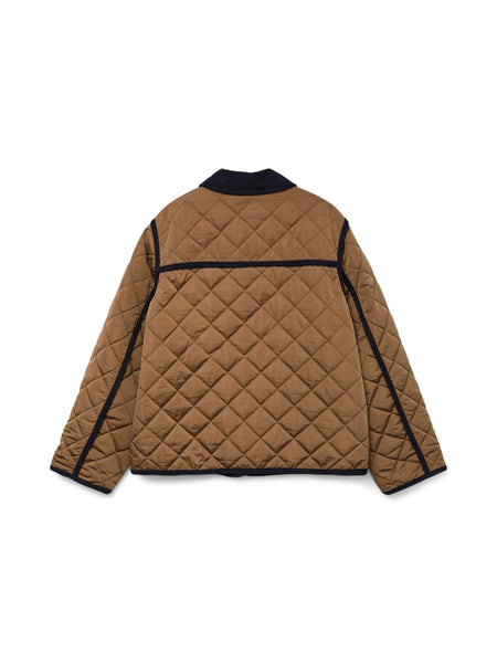 VERO MODA Short Quilted Collar Jacket in Brown