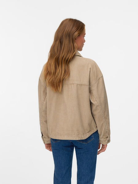 VERO MODA Corduroy Shacket in Tan