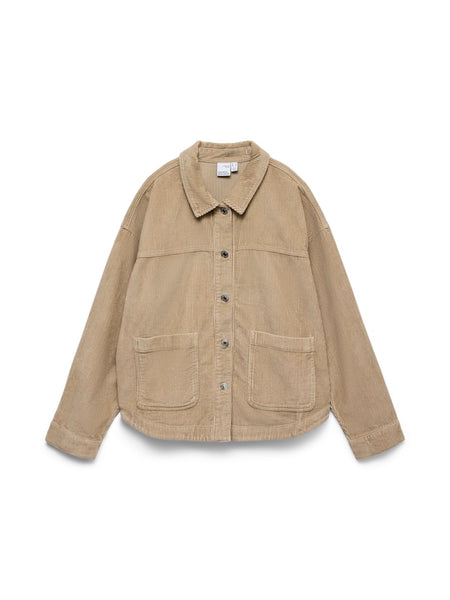 VERO MODA Corduroy Shacket in Tan