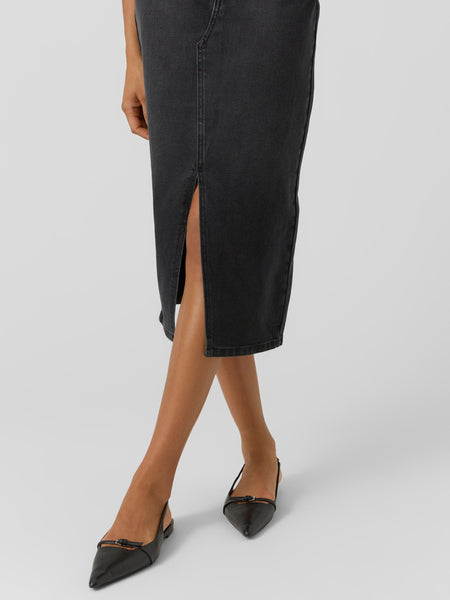 Vero Moda Denim Midi Skirt in Black
