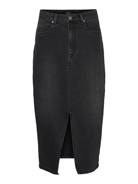 Vero Moda Denim Midi Skirt in Black