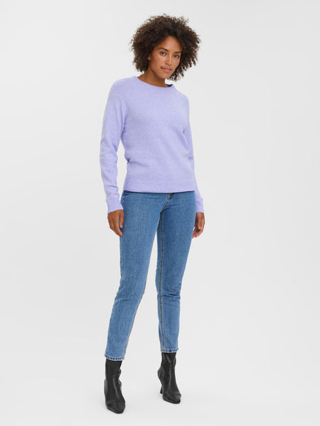Vero Moda Knitted O-Neck Jumper in Lilac
