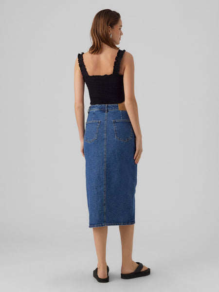 Vero Moda Denim Midi Skirt in Medium Blue