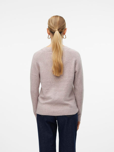 Vero Moda Knitted O-Neck Jumper in Pale Pink