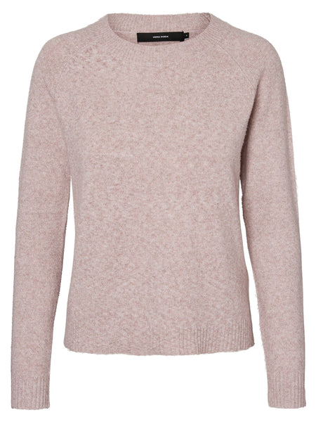 Vero Moda Knitted O-Neck Jumper in Pale Pink